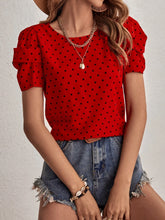 EMERY ROSE Heart Print Puff Sleeve Blouse